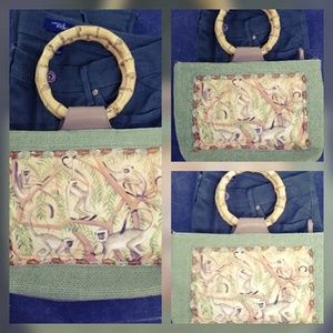 bueno monkey purse with bamboo handles